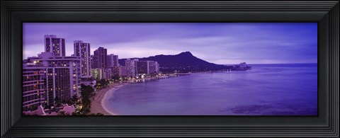 Framed Diamond Head, Waikiki, Oahu, Honolulu, Hawaii Print