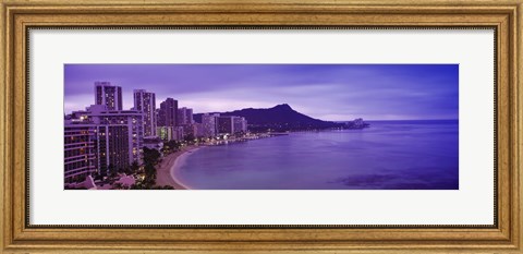 Framed Diamond Head, Waikiki, Oahu, Honolulu, Hawaii Print