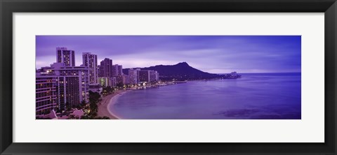 Framed Diamond Head, Waikiki, Oahu, Honolulu, Hawaii Print