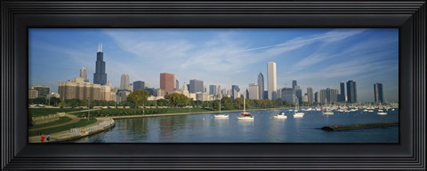 Framed Skyscrapers in a city, Chicago, Illinois Print