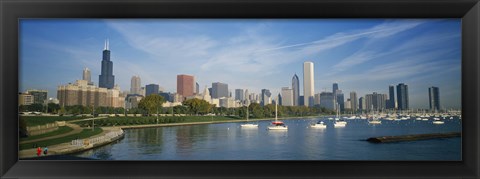 Framed Skyscrapers in a city, Chicago, Illinois Print