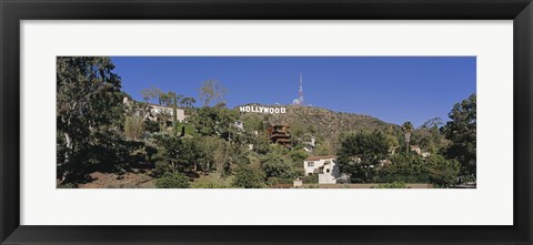 Framed USA, California, Los Angeles, Hollywood Sign at Hollywood Hills Print