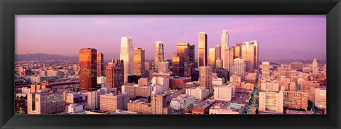Framed Sunset Skyline Los Angeles CA USA Print