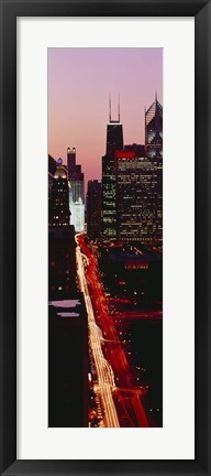 Framed Sunset Aerial Michigan Avenue Chicago IL USA Print