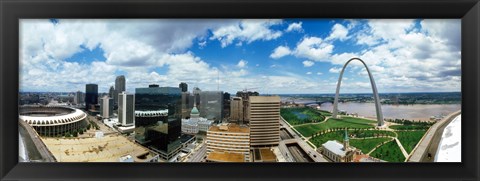 Framed Buildings in a city, Gateway Arch, St. Louis, Missouri, USA Print