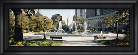 Framed Fountain in a park, Swann Memorial Fountain, Logan Circle, Philadelphia, Philadelphia County, Pennsylvania, USA Print