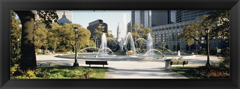 Framed Fountain in a park, Swann Memorial Fountain, Logan Circle, Philadelphia, Philadelphia County, Pennsylvania, USA Print