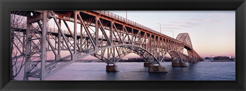 Framed Bridge across a river, South Grand Island Bridge, Niagara River, Grand Island, Erie County, New York State, USA Print