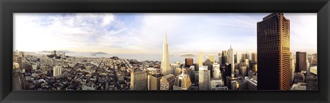 Framed High angle view of a city, Transamerica Building, San Francisco, California, USA Print