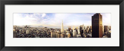 Framed High angle view of a city, Transamerica Building, San Francisco, California, USA Print