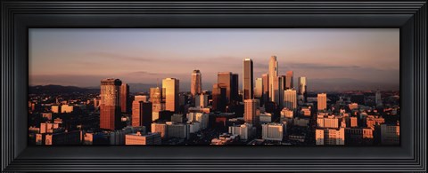 Framed Skyline At Dusk, Los Angeles, California, USA Print