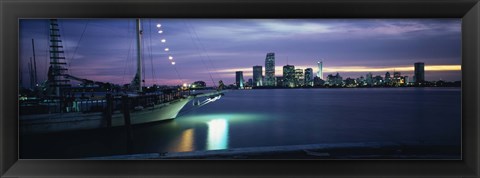 Framed Sailboat in the sea, Miami, Miami-Dade County, Florida, USA Print