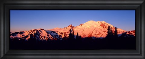 Framed Sunset Mount Rainier Seattle WA Print