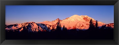 Framed Sunset Mount Rainier Seattle WA Print