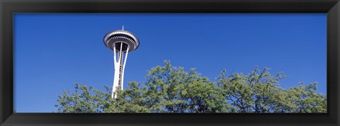 Framed Low angle view of a tower, Space Needle, Seattle Center, Seattle, King County, Washington State, USA Print