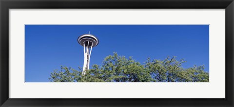 Framed Low angle view of a tower, Space Needle, Seattle Center, Seattle, King County, Washington State, USA Print