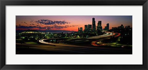 Framed Sunset Puget Sound &amp; Seattle skyline WA USA Print