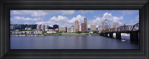 Framed USA, Oregon, Portland, Willamette River Print