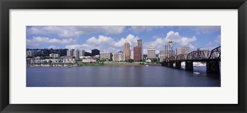 Framed USA, Oregon, Portland, Willamette River Print