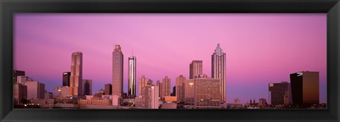 Framed USA, Georgia, Atlanta, Panoramic view of the city at dawn Print