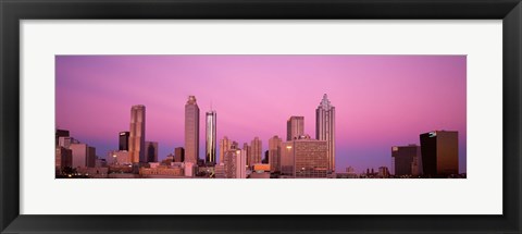 Framed USA, Georgia, Atlanta, Panoramic view of the city at dawn Print