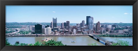Framed Monongahela River Skyline, Pittsburgh Print