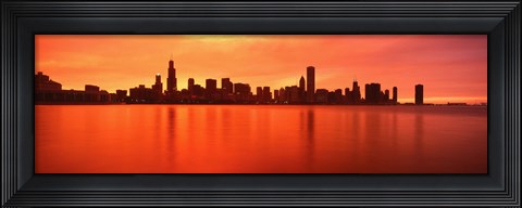 Framed USA, Illinois, Chicago, sunset Print