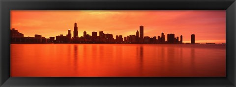 Framed USA, Illinois, Chicago, sunset Print