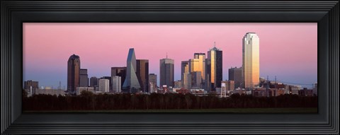Framed Twilight, Dallas, Texas, USA Print