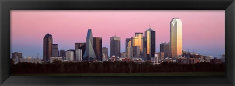 Framed Twilight, Dallas, Texas, USA Print