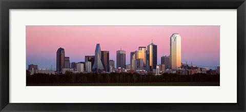 Framed Twilight, Dallas, Texas, USA Print