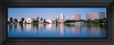 Framed Panoramic View Of The Waterfront And Skyline, Oakland, California, USA Print