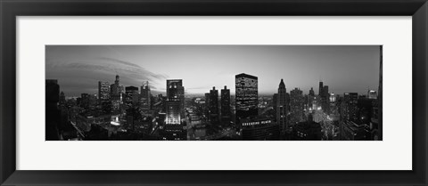 Framed Black and White View of Chicago Skyline Print