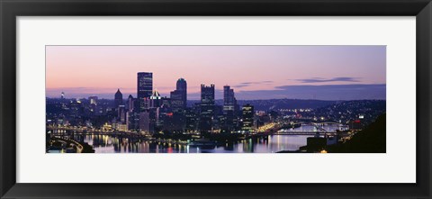 Framed USA, Pennsylvania, Pittsburgh, Monongahela River Print