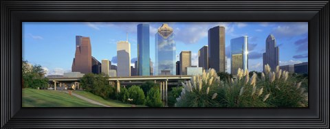 Framed Aerial View of Houston Skyscrapers, Texas Print