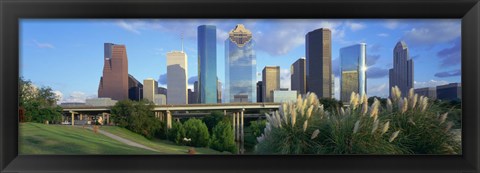 Framed Aerial View of Houston Skyscrapers, Texas Print