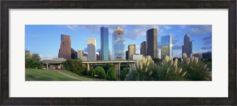 Framed Aerial View of Houston Skyscrapers, Texas Print