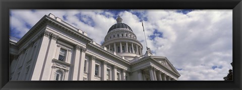 Framed USA, California, Sacramento, Low angle view of State Capitol Building Print