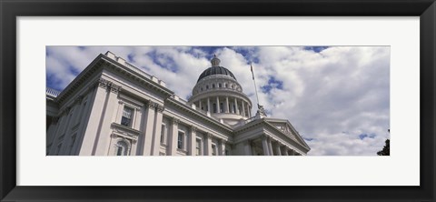 Framed USA, California, Sacramento, Low angle view of State Capitol Building Print