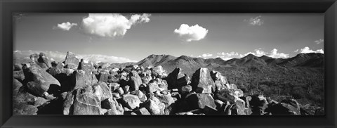 Framed Boulders on a landscape, Saguaro National Park, Tucson, Pima County, Arizona, USA Print