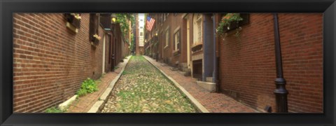 Framed Street View of Beacon Hill, Boston Massachusetts Print