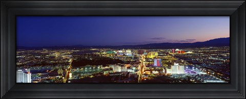 Framed Cityscape at night, The Strip, Las Vegas, Nevada, USA Print