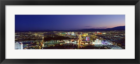 Framed Cityscape at night, The Strip, Las Vegas, Nevada, USA Print