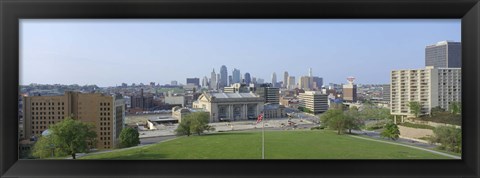 Framed Aerial View of Kansas City, Missouri Print