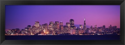 Framed San Francisco, California (night) Print