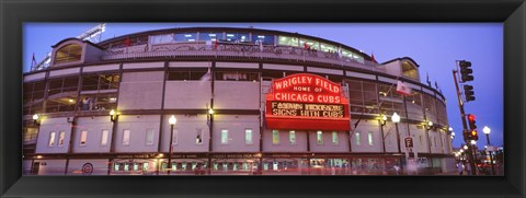 Framed Wrigley Field at night, USA, Illinois, Chicago Print