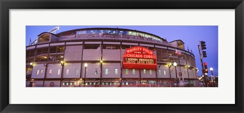 Framed Wrigley Field at night, USA, Illinois, Chicago Print