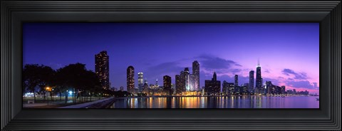 Framed Chicago Under a Purple Sky Print