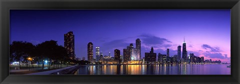 Framed Chicago Under a Purple Sky Print