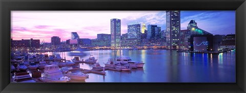 Framed Sunset, Inner Harbor, Baltimore, Maryland, USA Print